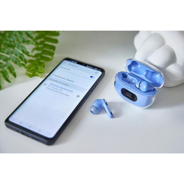 INTENSO Ecouteurs BUDS PLUS sans fil, bleus