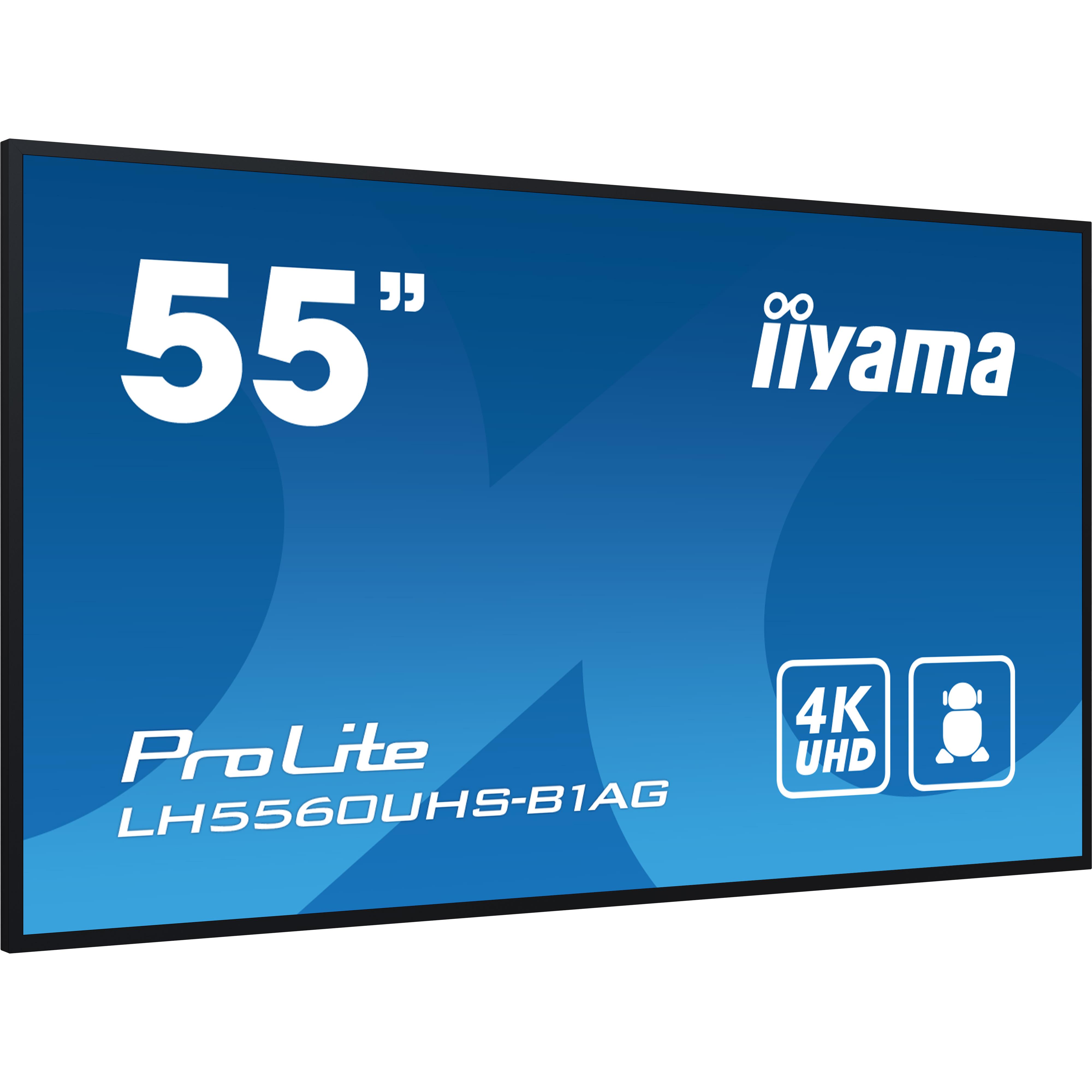 Iiyama lh5560uhs-b1ag cran d'affichage dynamique carte a numrique 139,7 cm (55") led wifi 500 cd/m 4k ultra hd noir intgr dans le processeur android 11 24/7