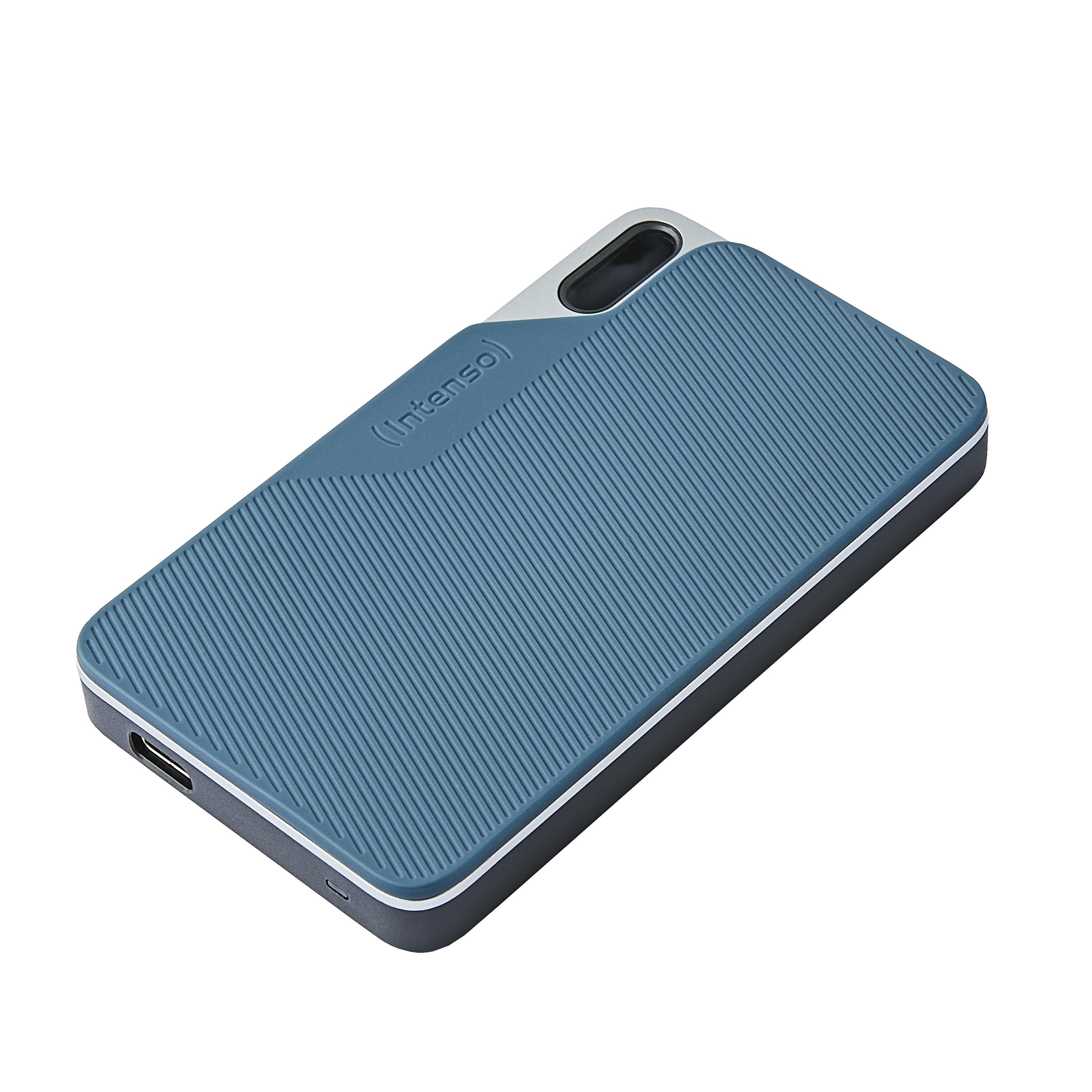 Intenso lesen/schreiben bis zu 500 mb/s/2tb 2 to usb type-c 3.2 gen 1 (3.1 gen 1) bleu, gris