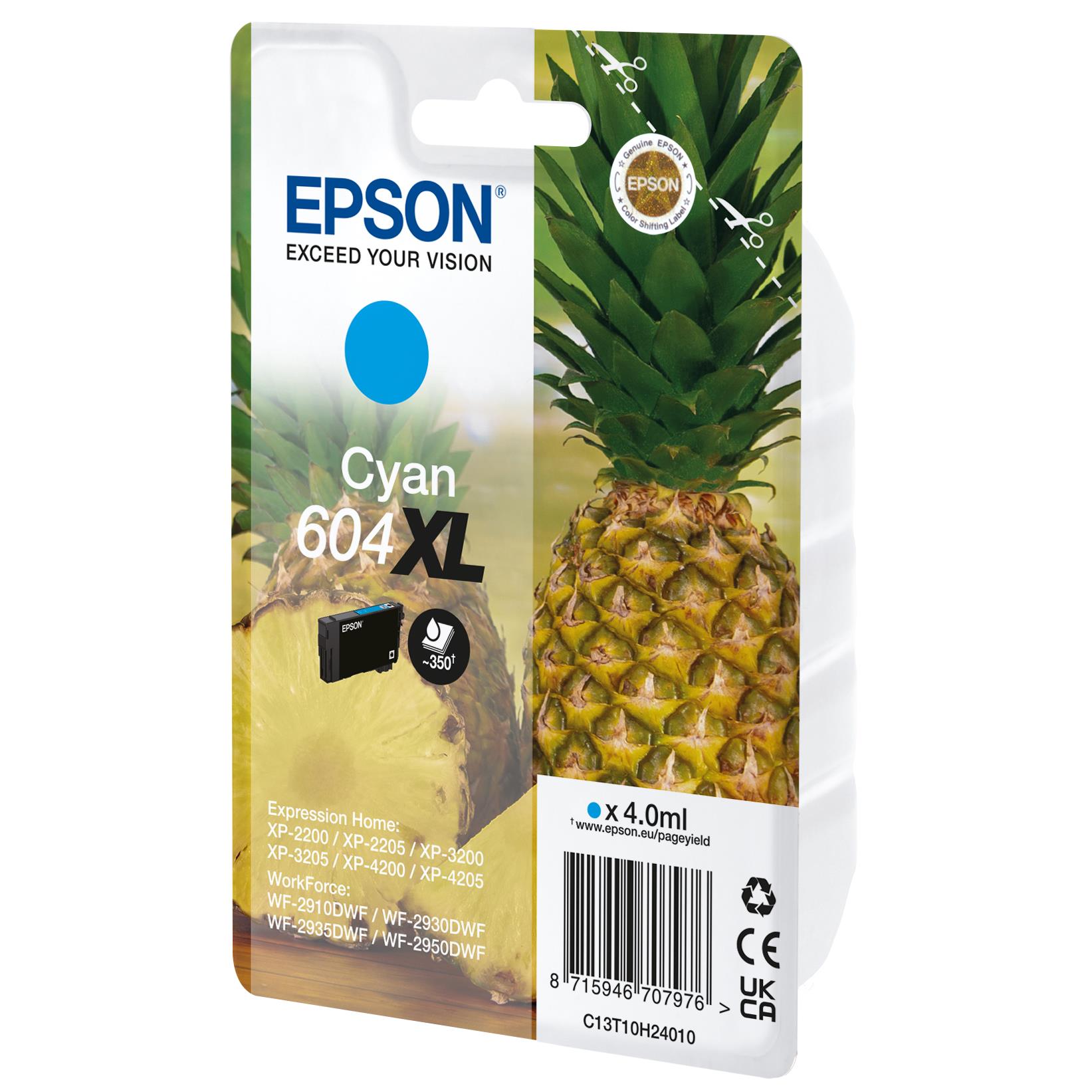 Cartouches pour imprimantes - Epson 604xl cartouche d'encre 1 pice(s) original rendement lev (xl) cyan