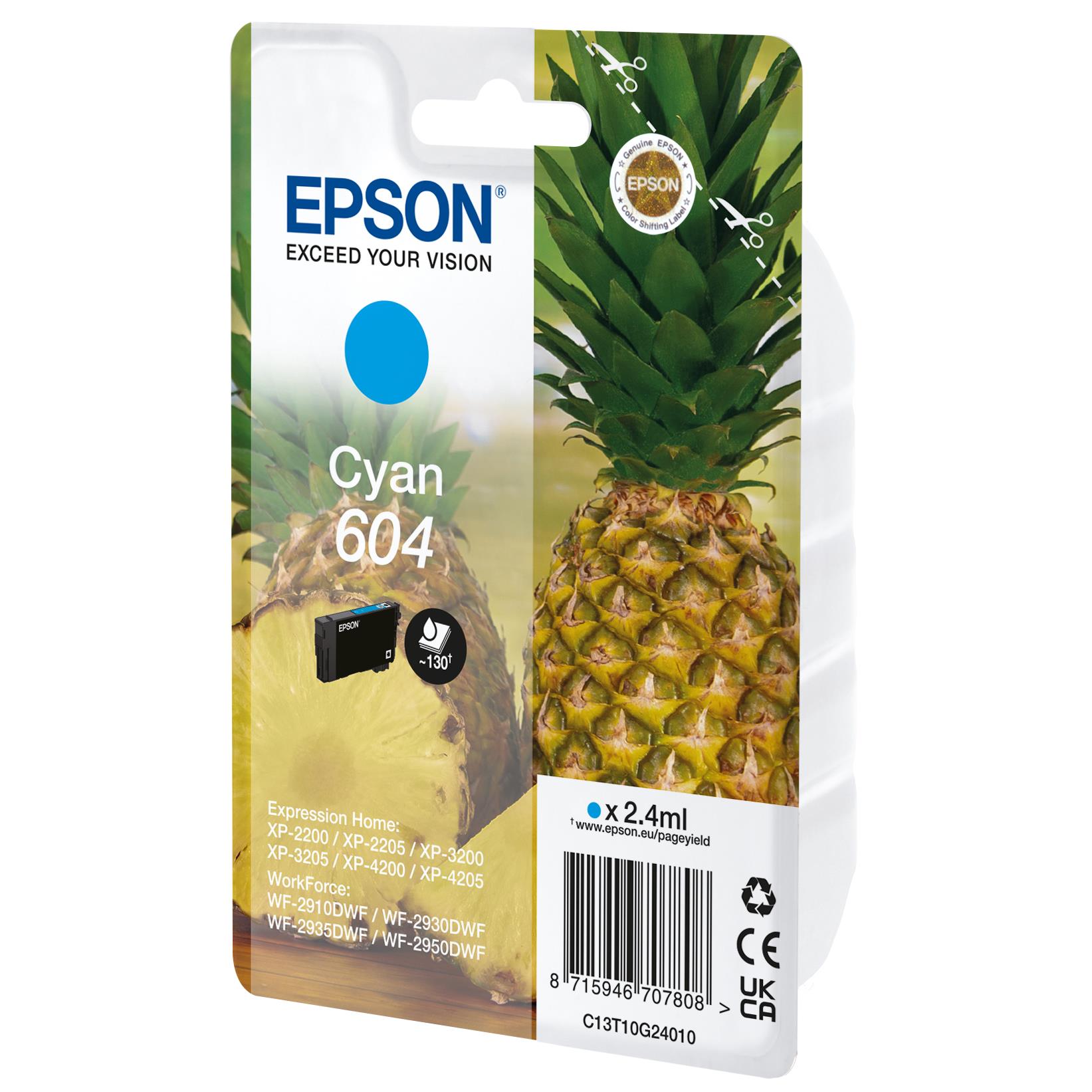 Cartouches pour imprimantes - Epson 604 cartouche d'encre 1 pice(s) original rendement standard cyan