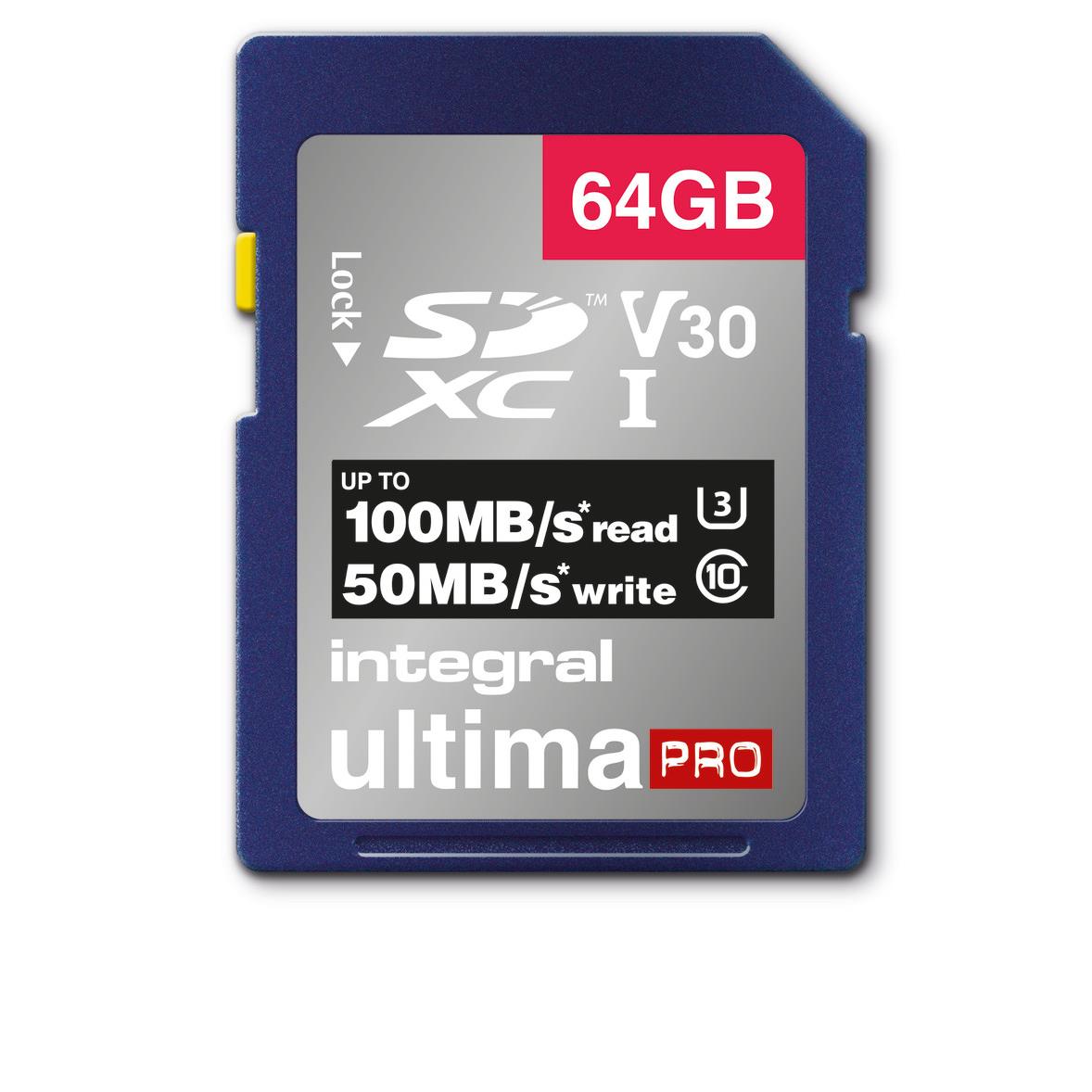 Integral insdx64g-100/70v30 mmoire flash 64 go sd uhs-i