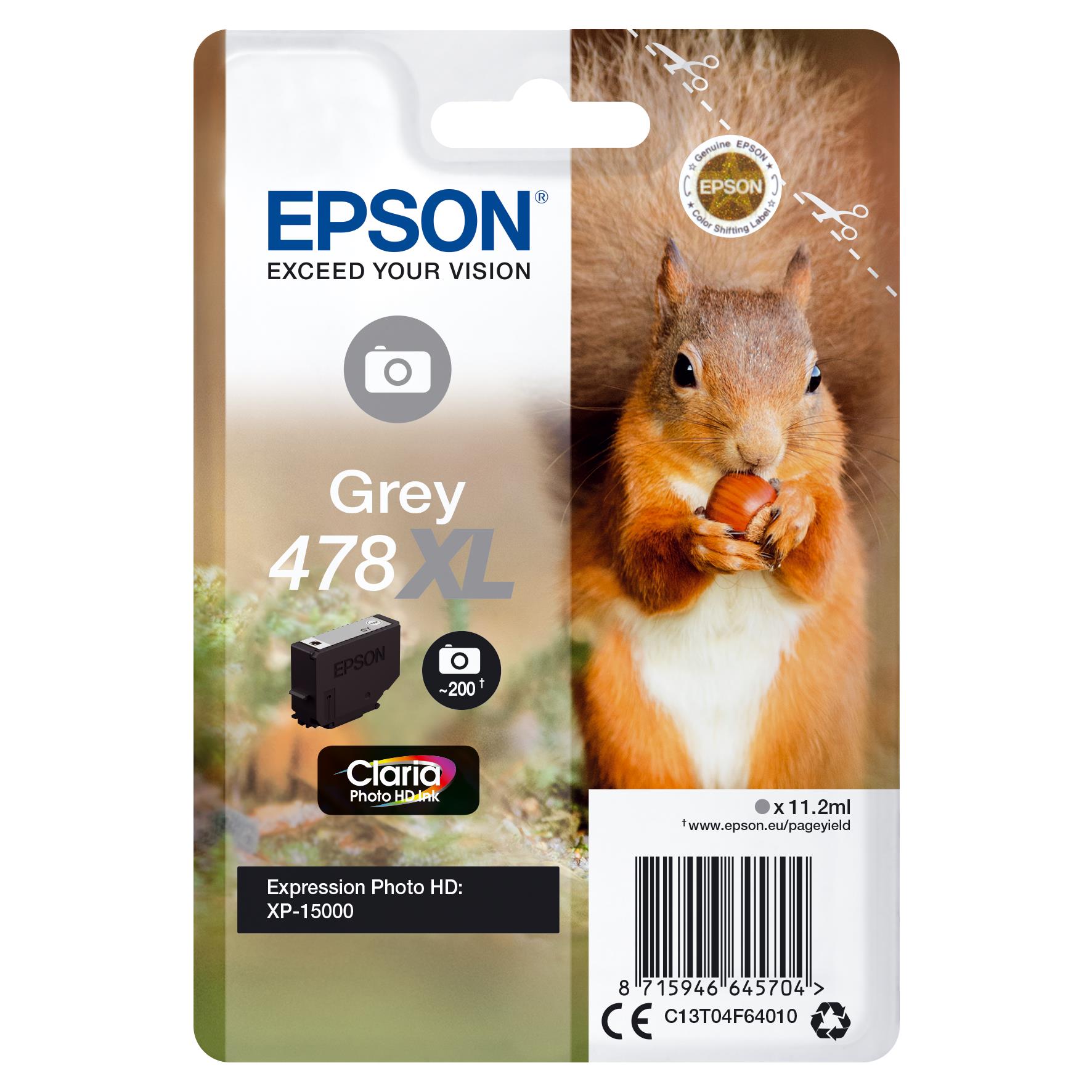 Cartouches pour imprimantes - Epson squirrel singlepack grey 478xl claria photo hd ink