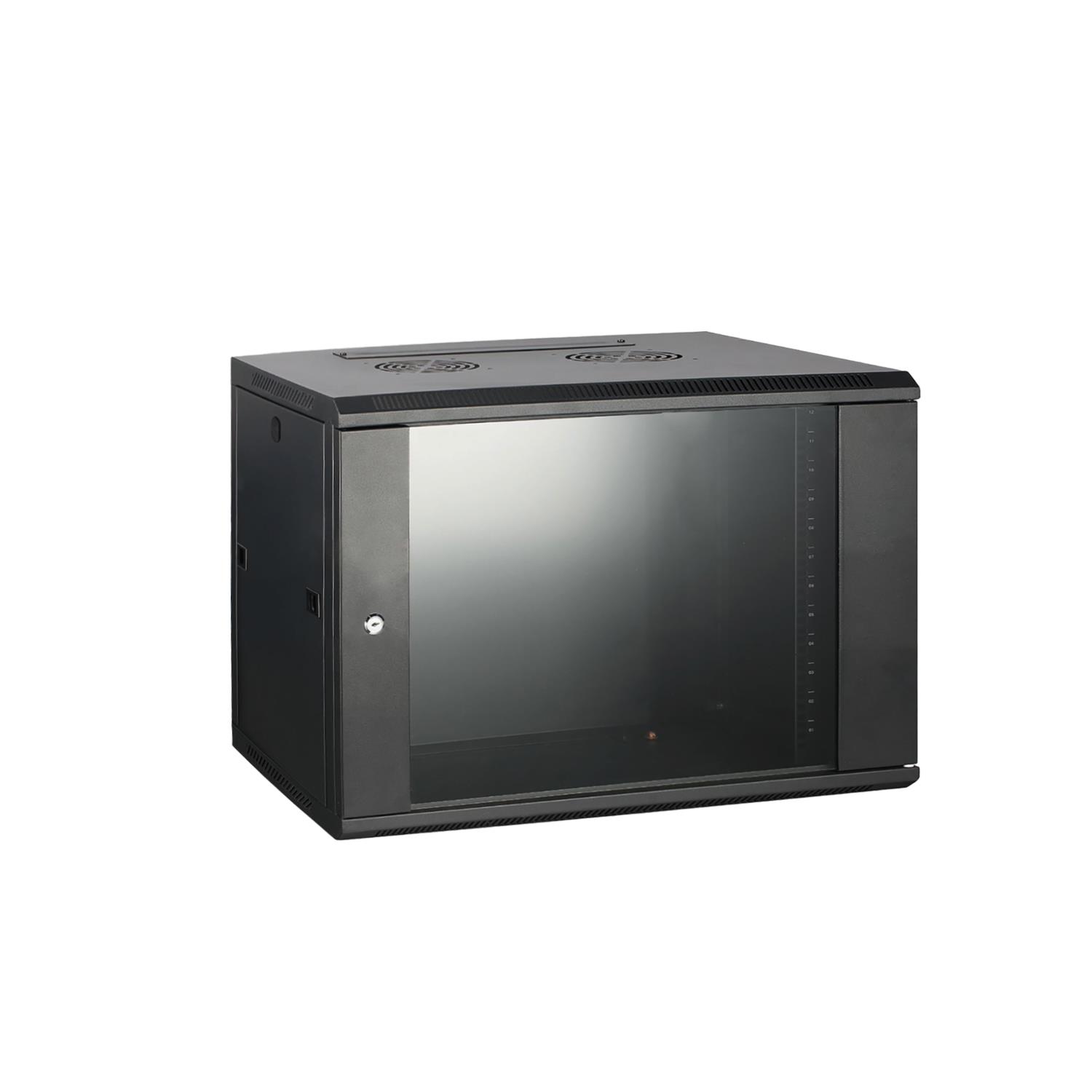 Mcl 19in 9u wall box 450 deep - black supports autoportants, muraux ou au sol noir