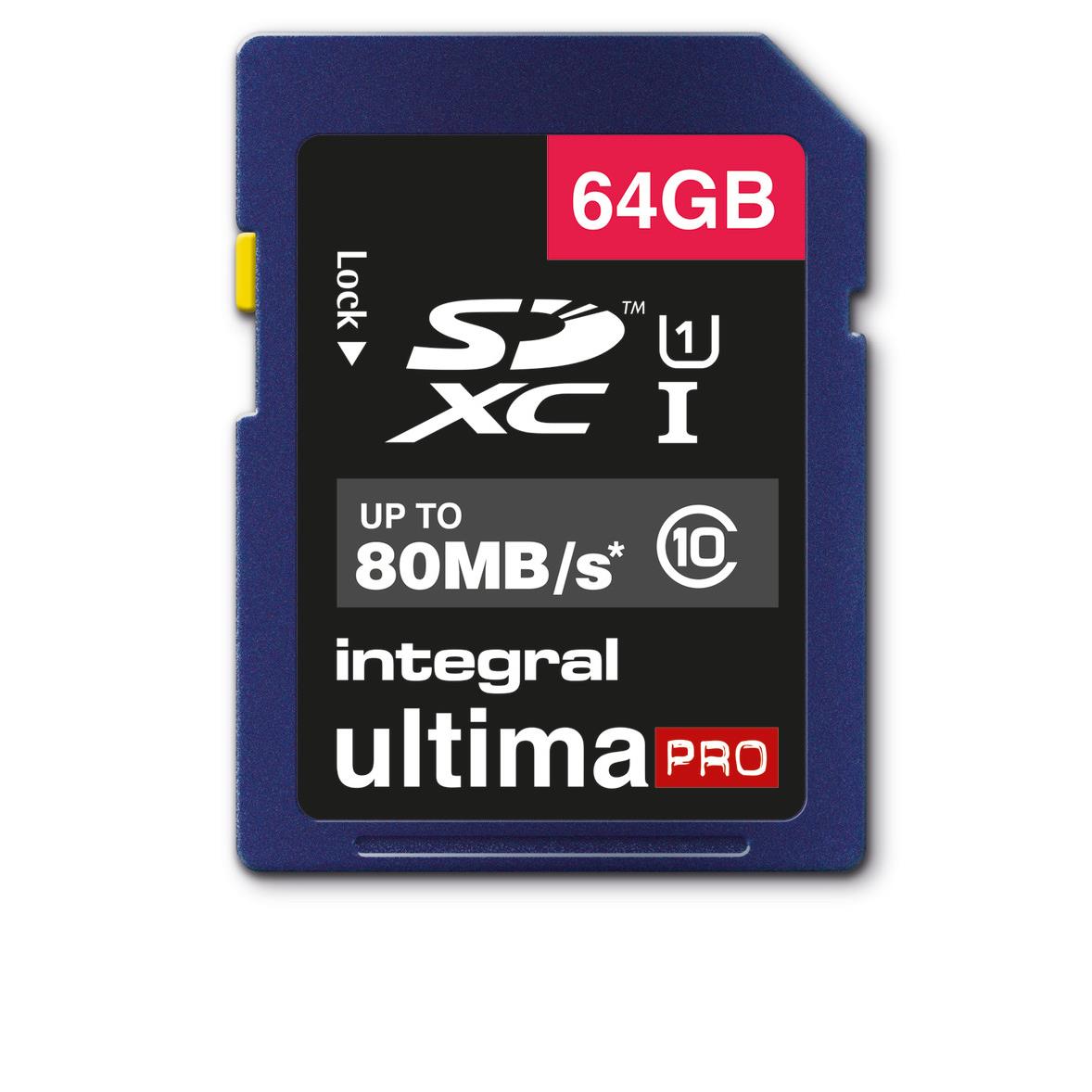 Integral insdx64g10-80u1 mmoire flash 64 go sd uhs-i