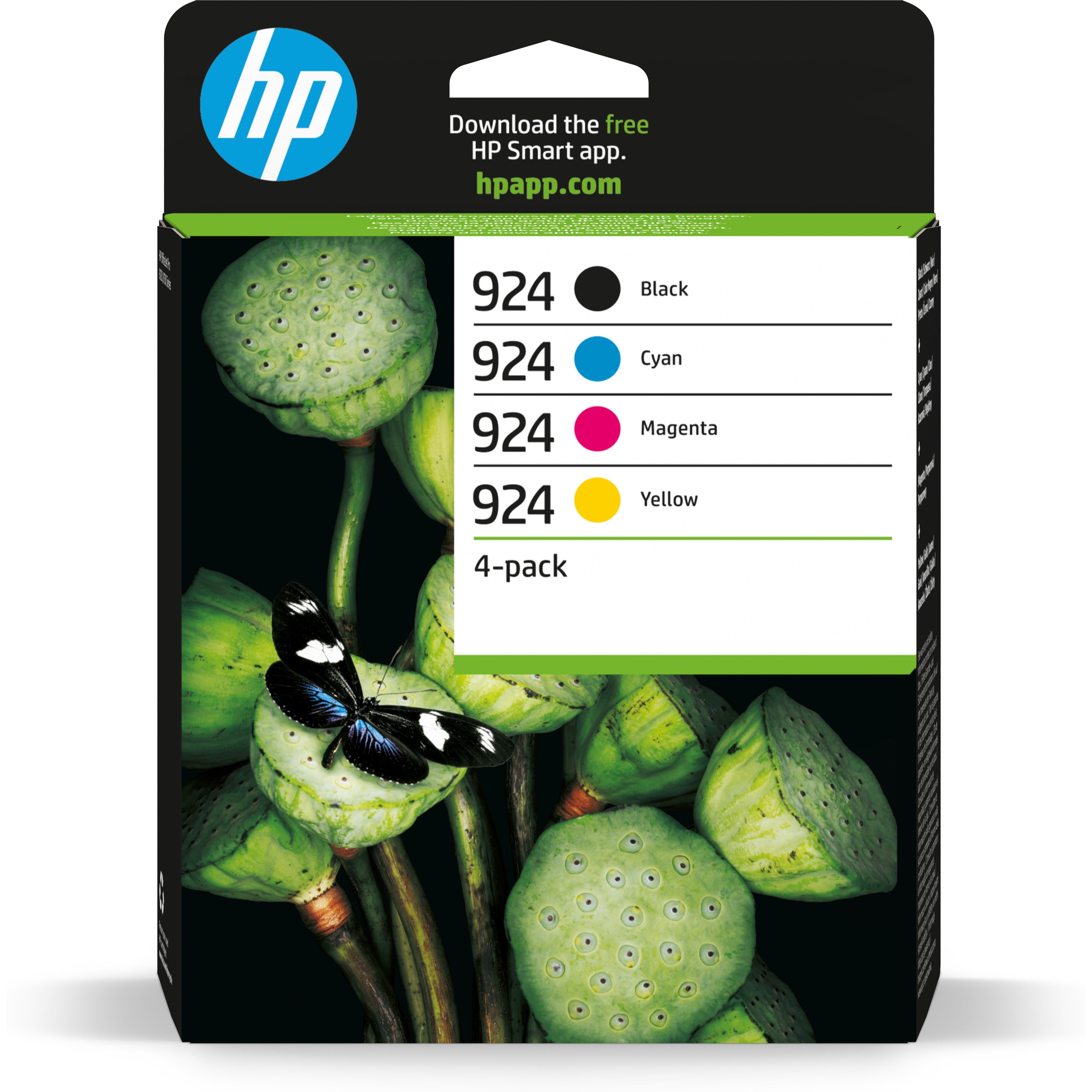 Cartouches pour imprimantes - Hp 924 pack de 4 cartouches d'encre authentiques cmjn