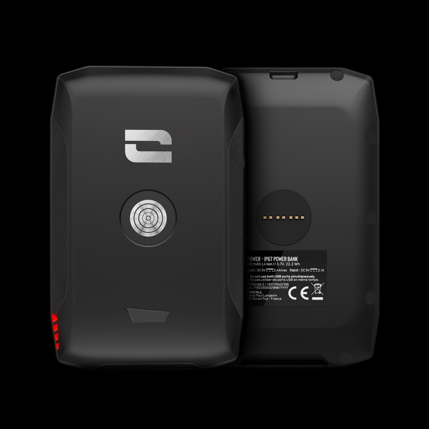 Batterie de secours externe (power bank) - Crosscall x-power v3 lithium-ion (li-ion) 6000 mah recharge sans fil noir