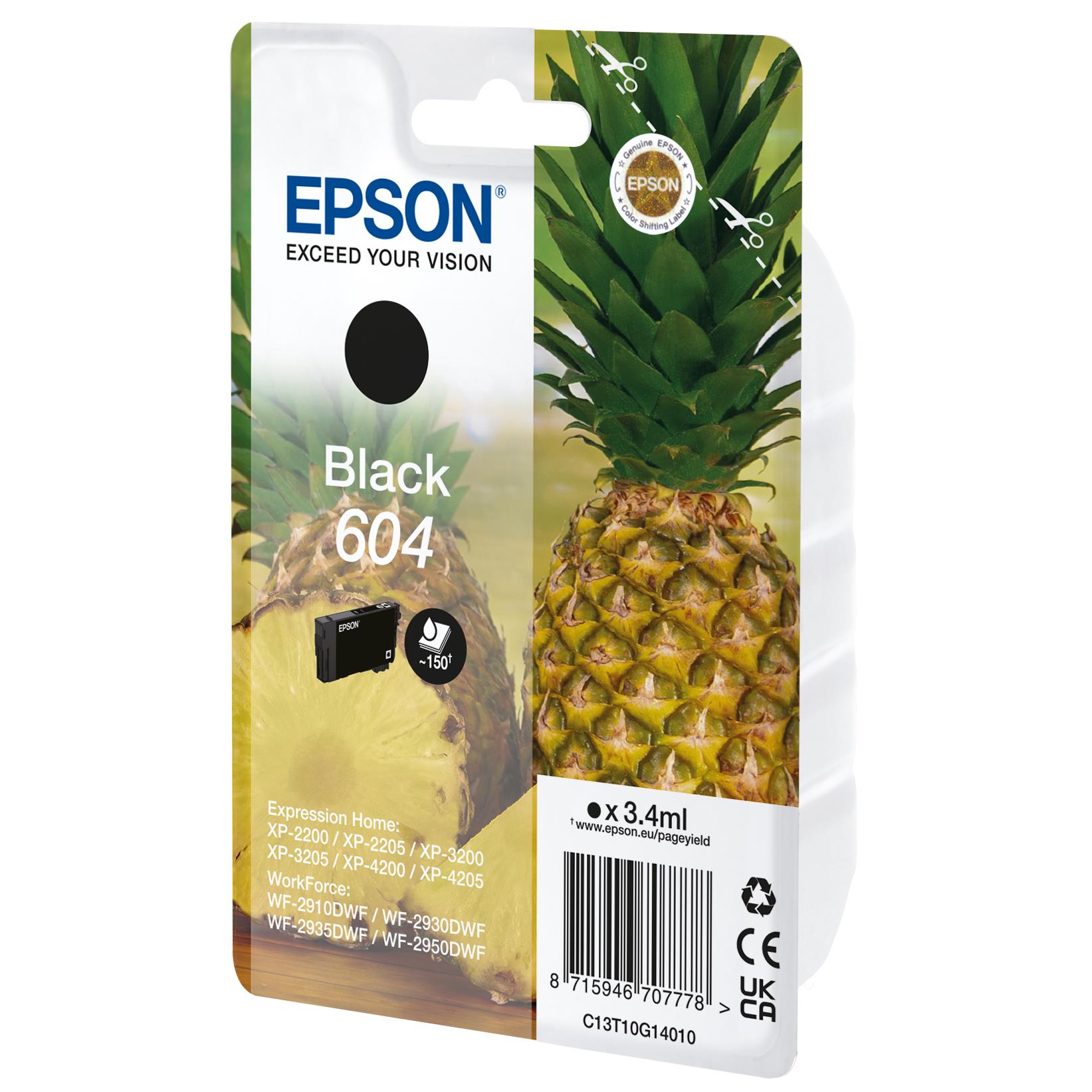 Cartouches pour imprimantes - Epson 604 cartouche d'encre 1 pice(s) original noir