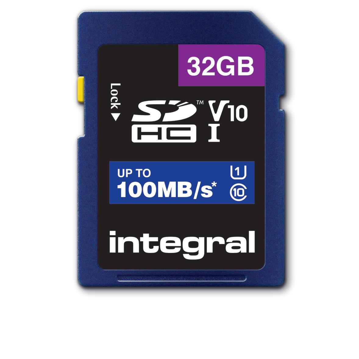 Integral insdh32g-100v10 mmoire flash 32 go sd uhs-i