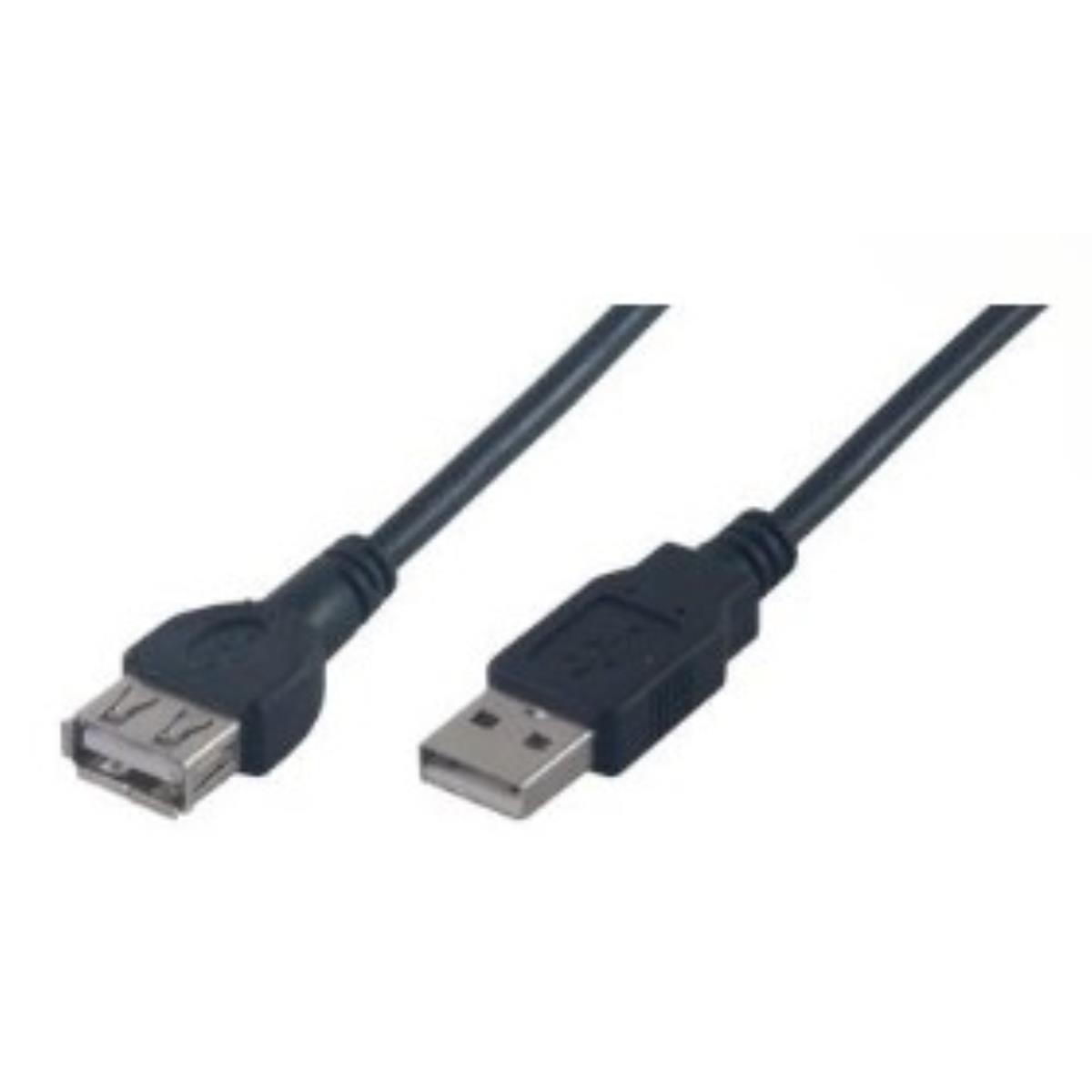Mcl usb 2.0 type a m/f, 3m cble usb usb a noir