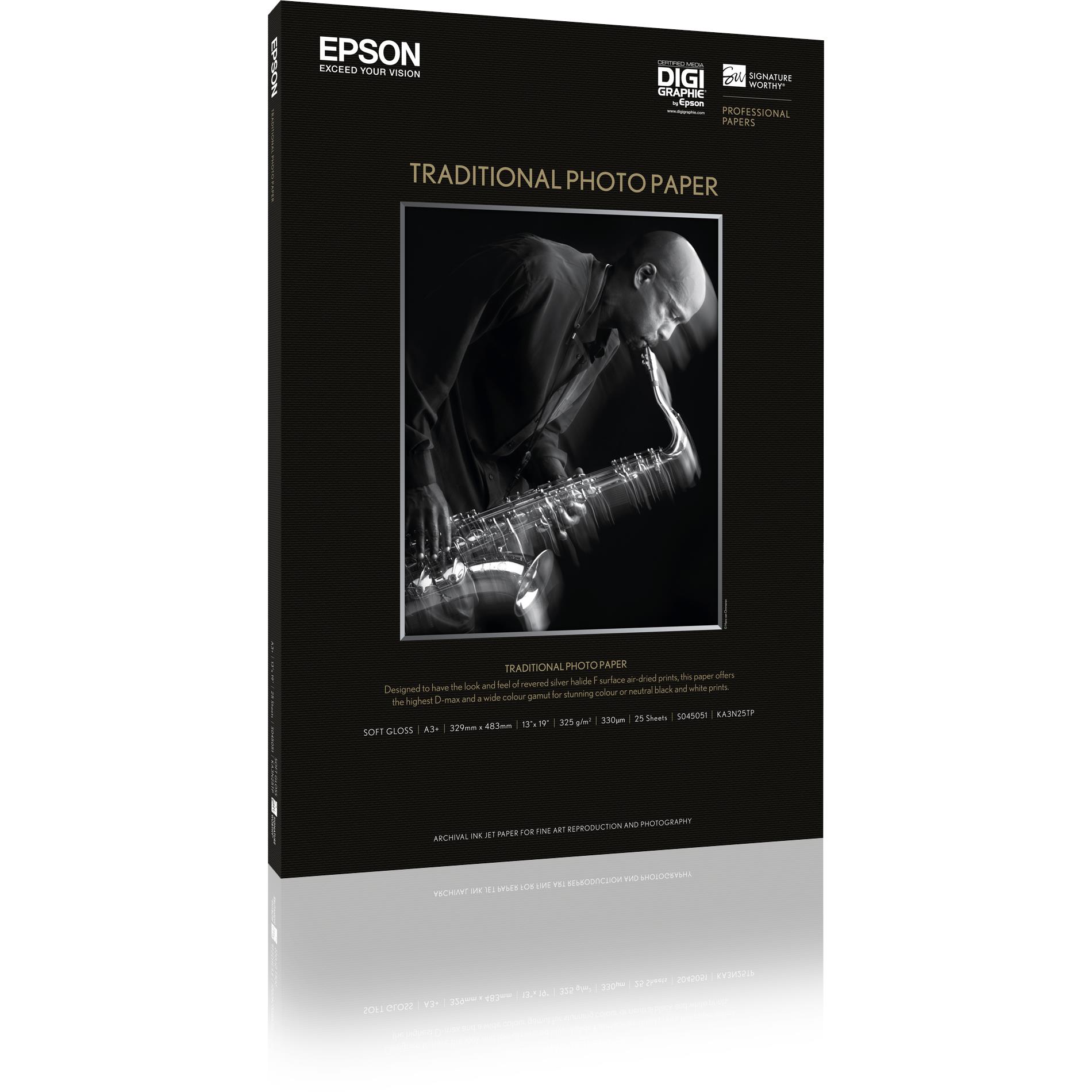 Epson pap photo traditionnel 330g 25f. a2 (42x59,4cm)