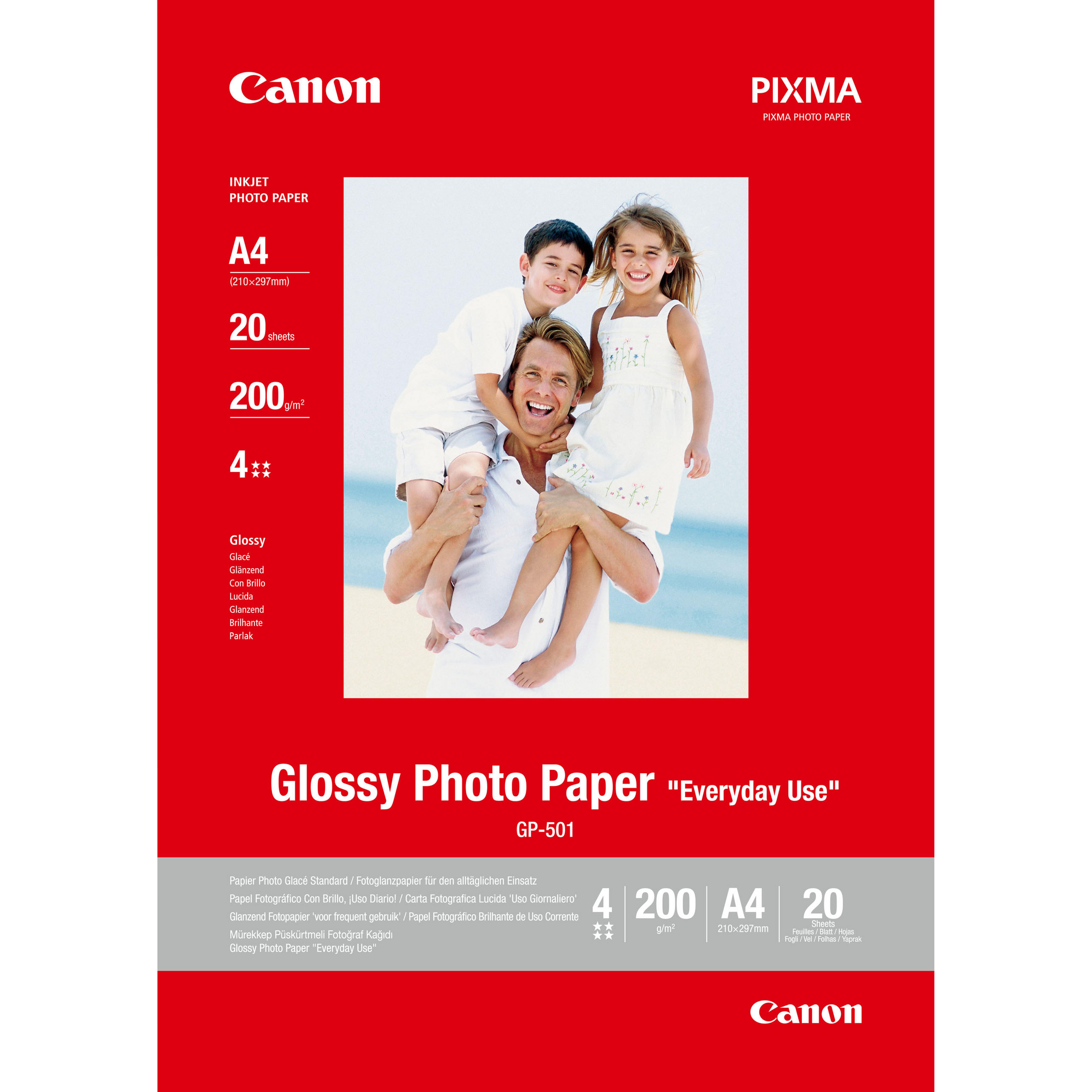 Canon papier photo brillant a4 gp-501 - 20 feuilles