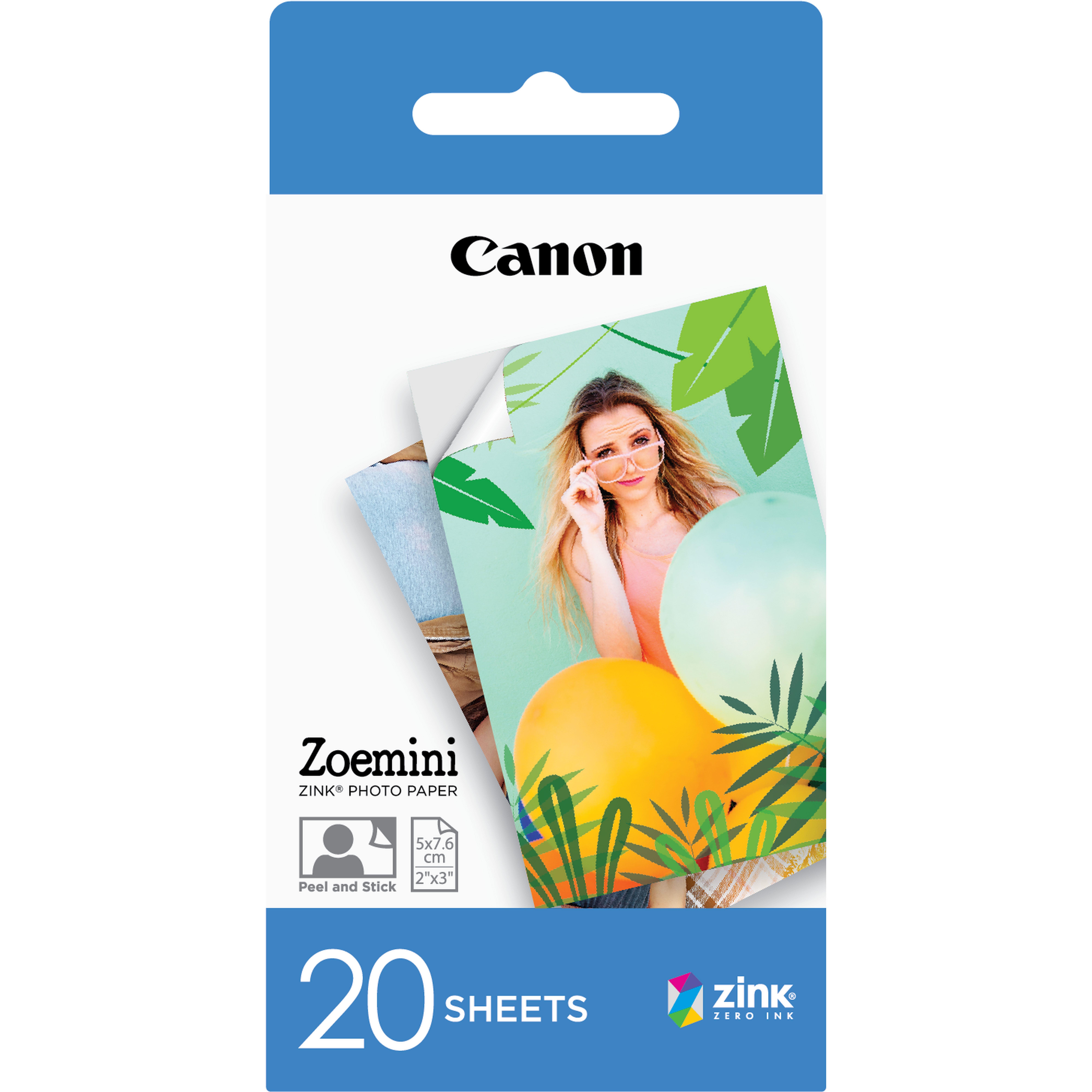 Canon 20 feuilles de papier photo zink 5 x 7,6 cm