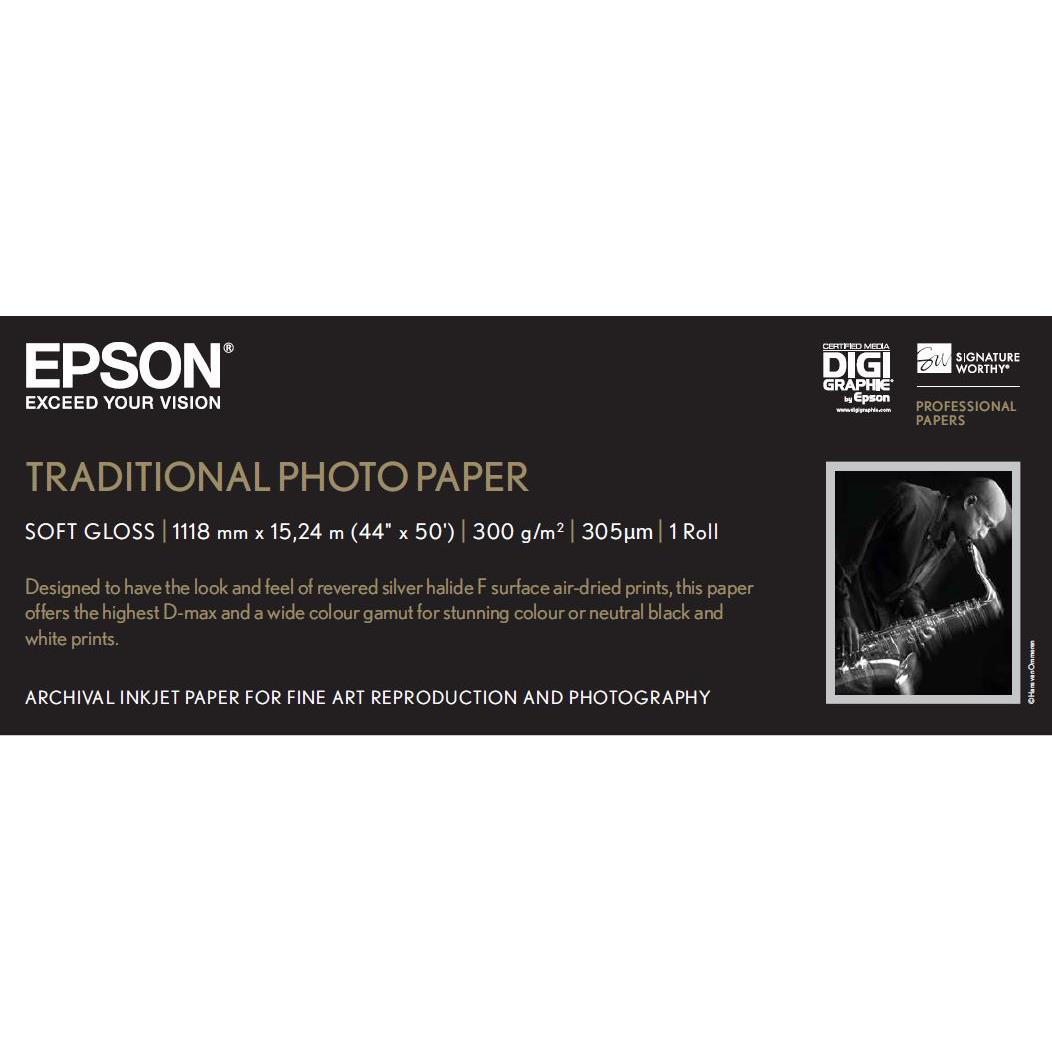 Epson pap photo traditionnel 300g 44" x 15m
