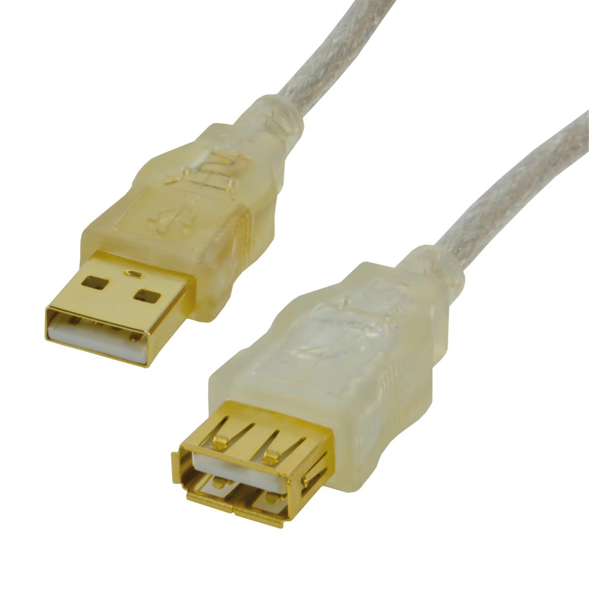 Mcl rallonge usb 2.0 type a mle femelle cble usb 3 m usb a translucide