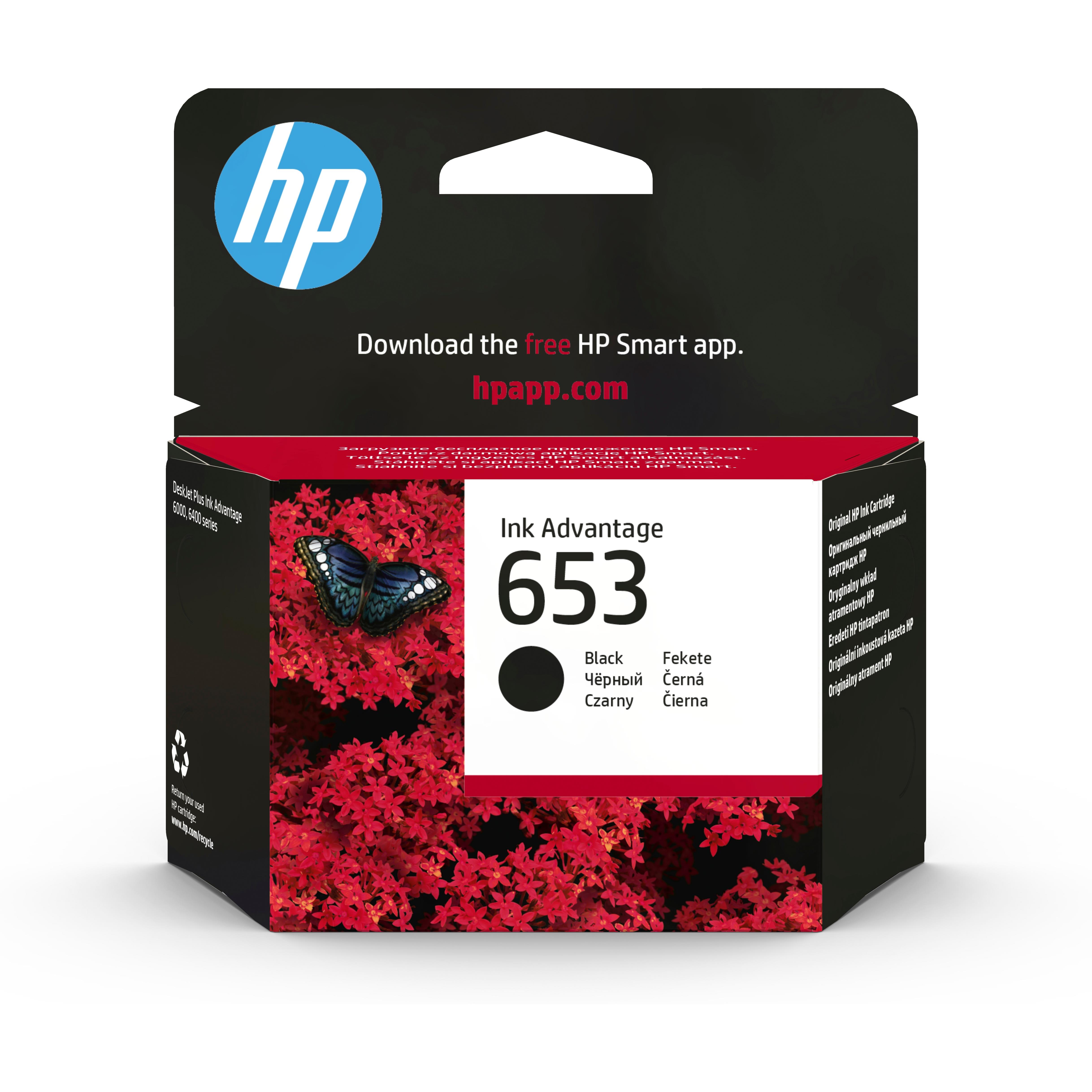 Cartouches pour imprimantes - Hp cartouche d'encre ink advantage noire hp653 authentique