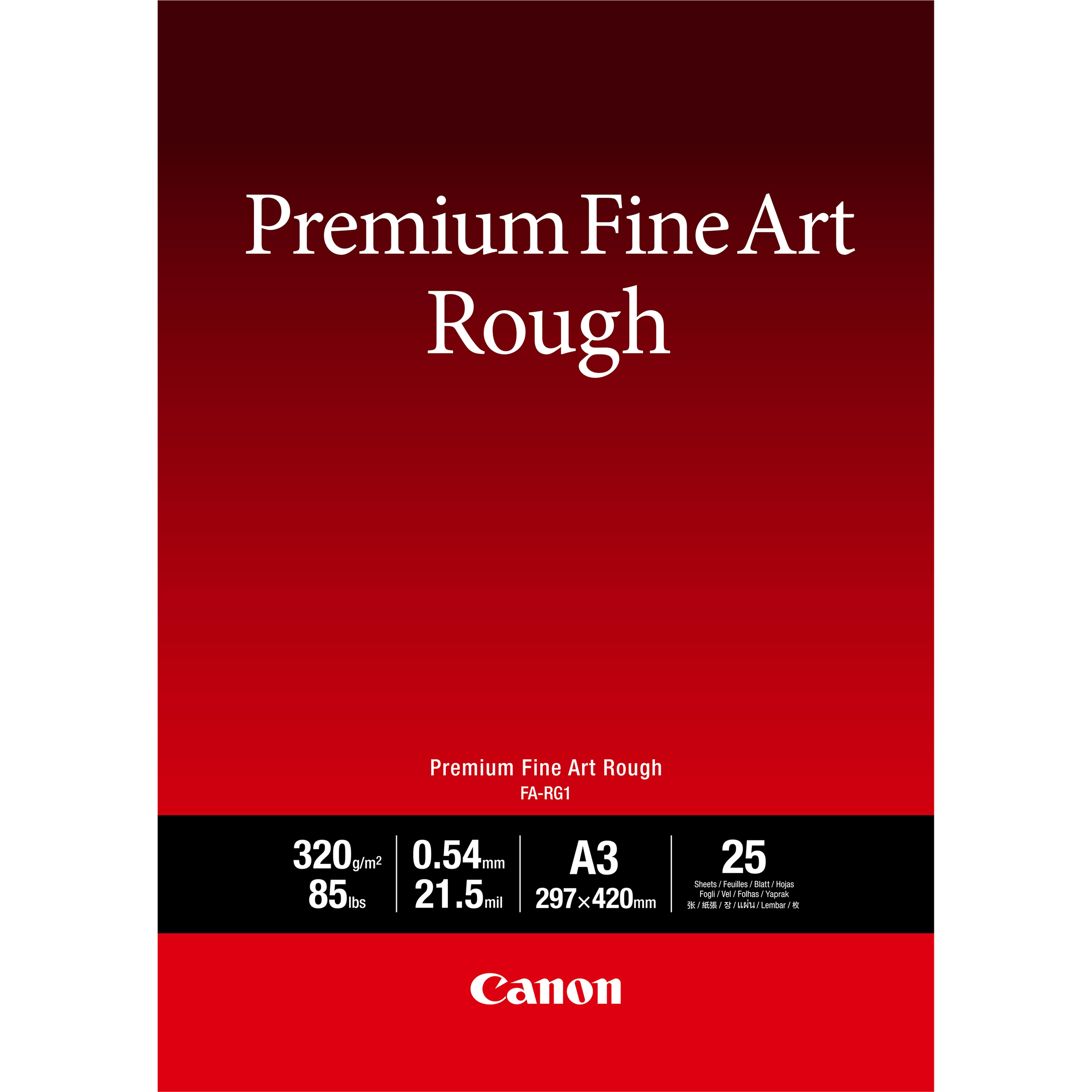 Canon papier a3 beaux-arts textur premium fa-rg1, 25 feuilles