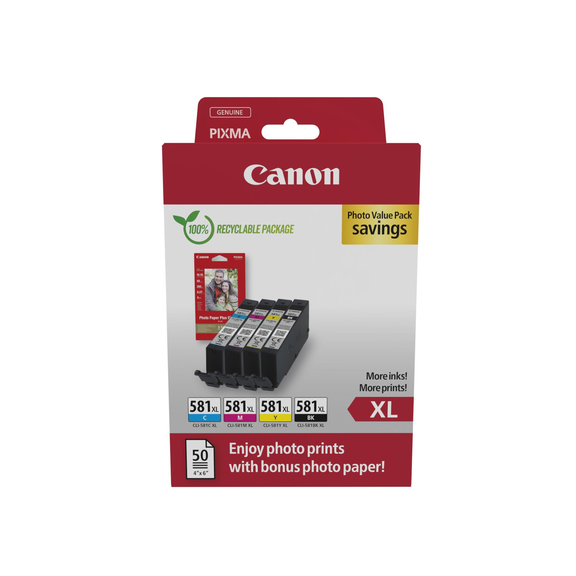 Cartouches pour imprimantes - Canon 2052c006 cartouche d'encre 4 pice(s) original rendement lev (xl) noir, cyan, magenta, jaune