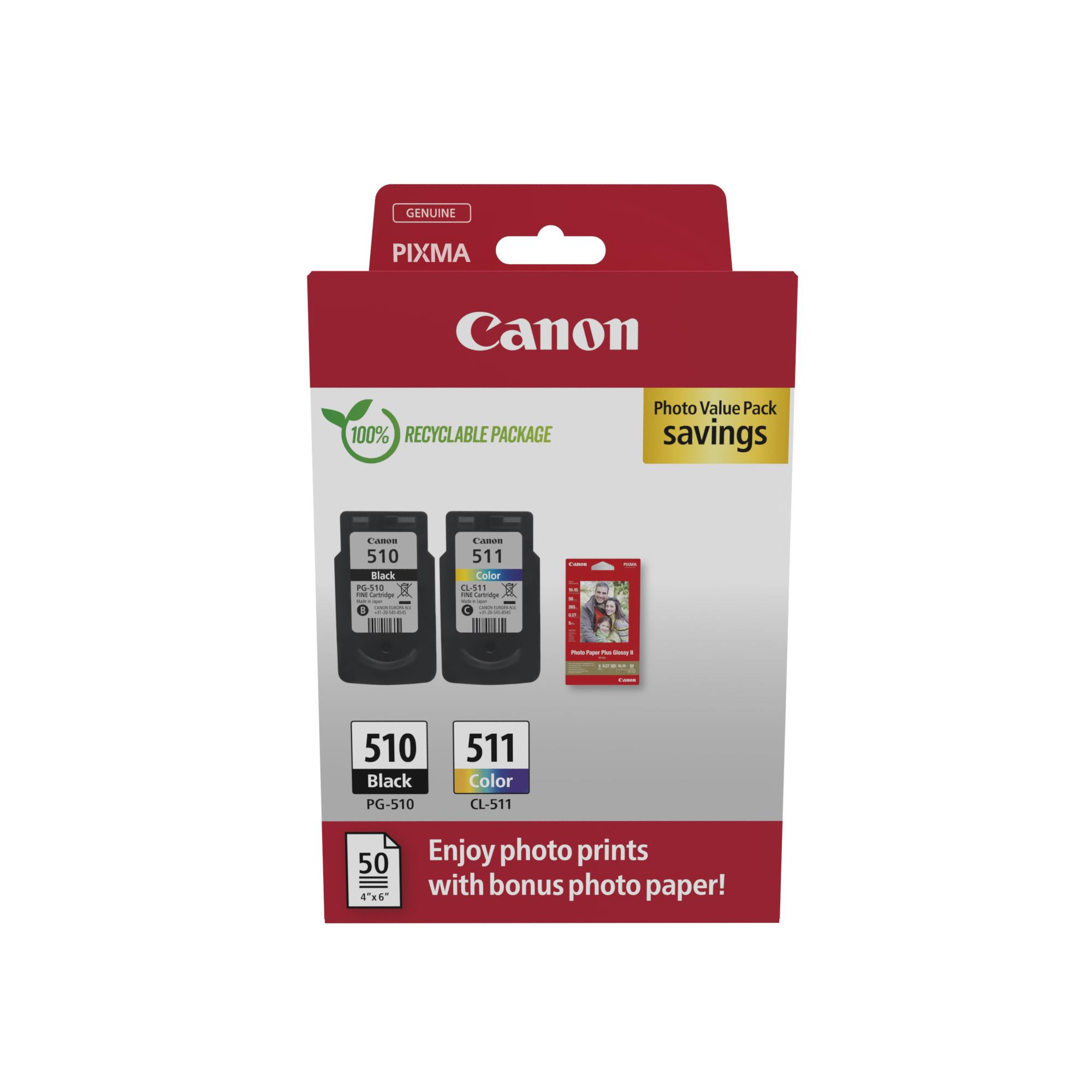 Cartouches pour imprimantes - Canon 2970b017 cartouche d'encre 2 pice(s) original noir, cyan, magenta, jaune