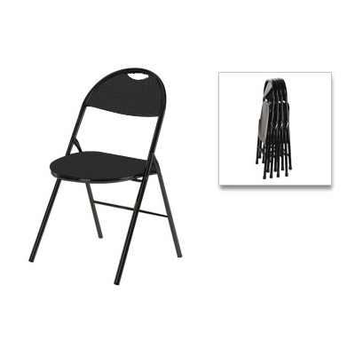 Lot de 2 chaises Go dossier et assise en tissu Bali noir - structure en tube d'acier rond o35 mm noir avec poigne de prhension