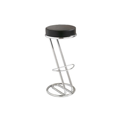 Lot de 2 tabourets hauts Joker similicuir noir sur pitement Z chrom
