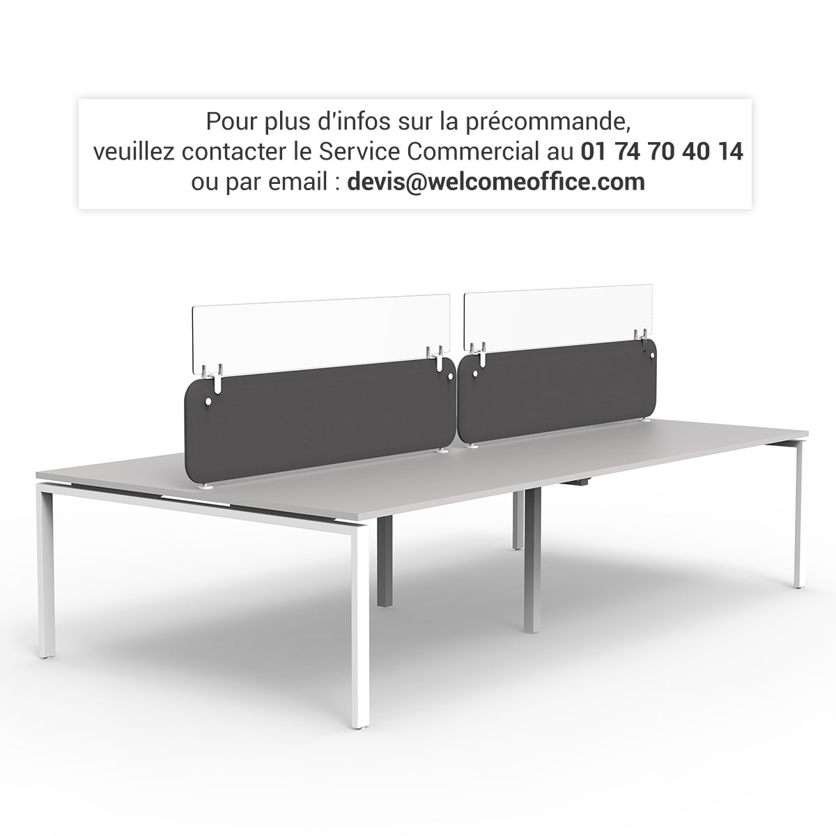 Rehausse de Panneau �cran en plexiglass L. 160 x H. 26 cm