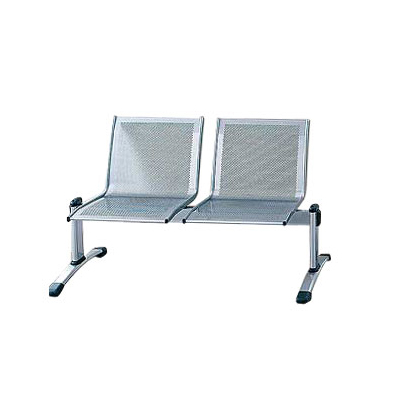 Poutre d'accueil mtallique Quadro 2 places - gris aluminium