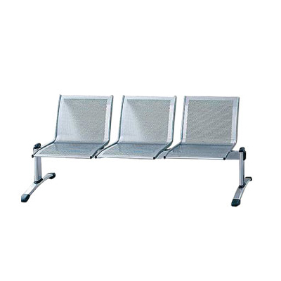 Poutre d'accueil mtallique Quadro 3 places - gris aluminium