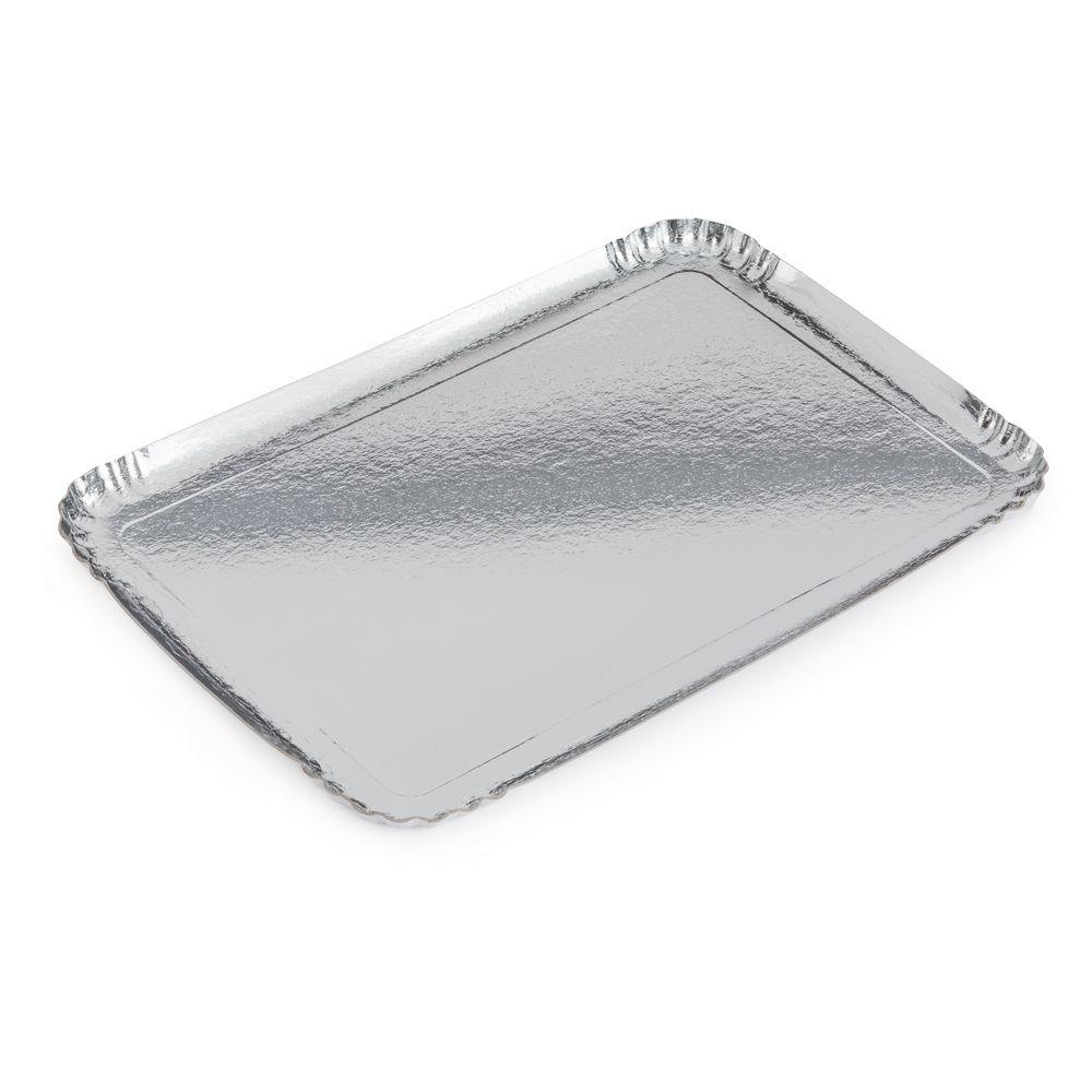 Plateau traiteur carton argent 420x280 mm