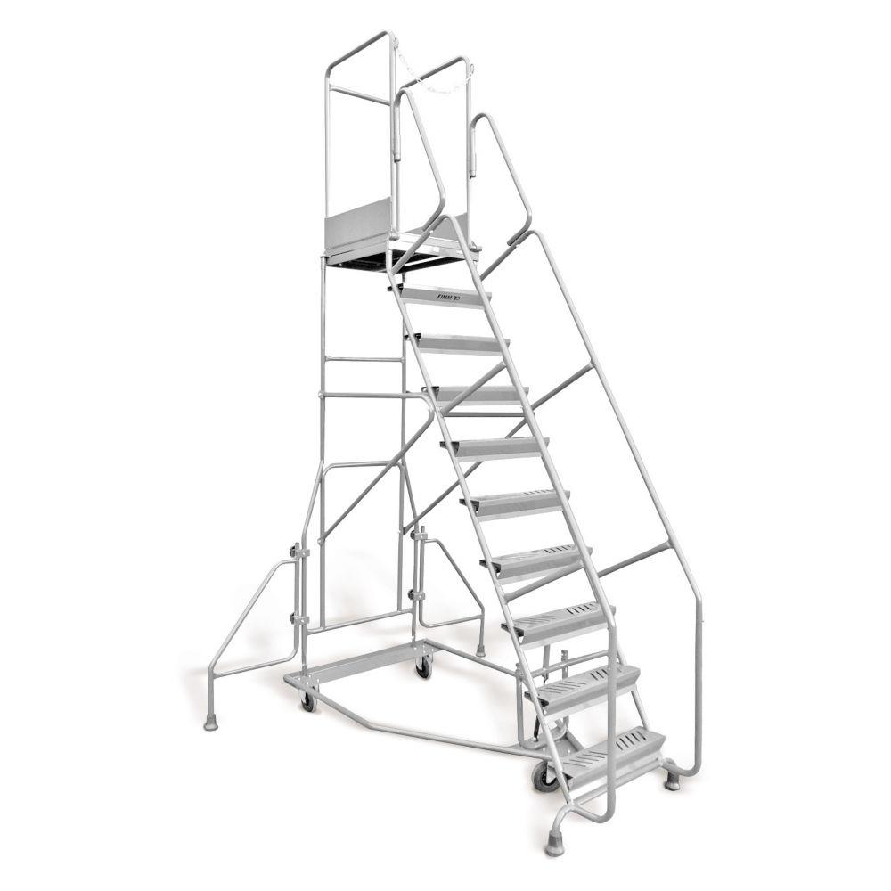 Escabeau roulant  immobilisation automatique 10 marches