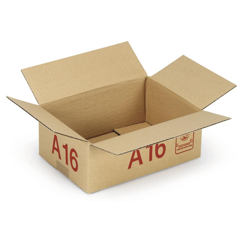 Caisse carton Galia simple cannelure avec rabats 30X20X12,5