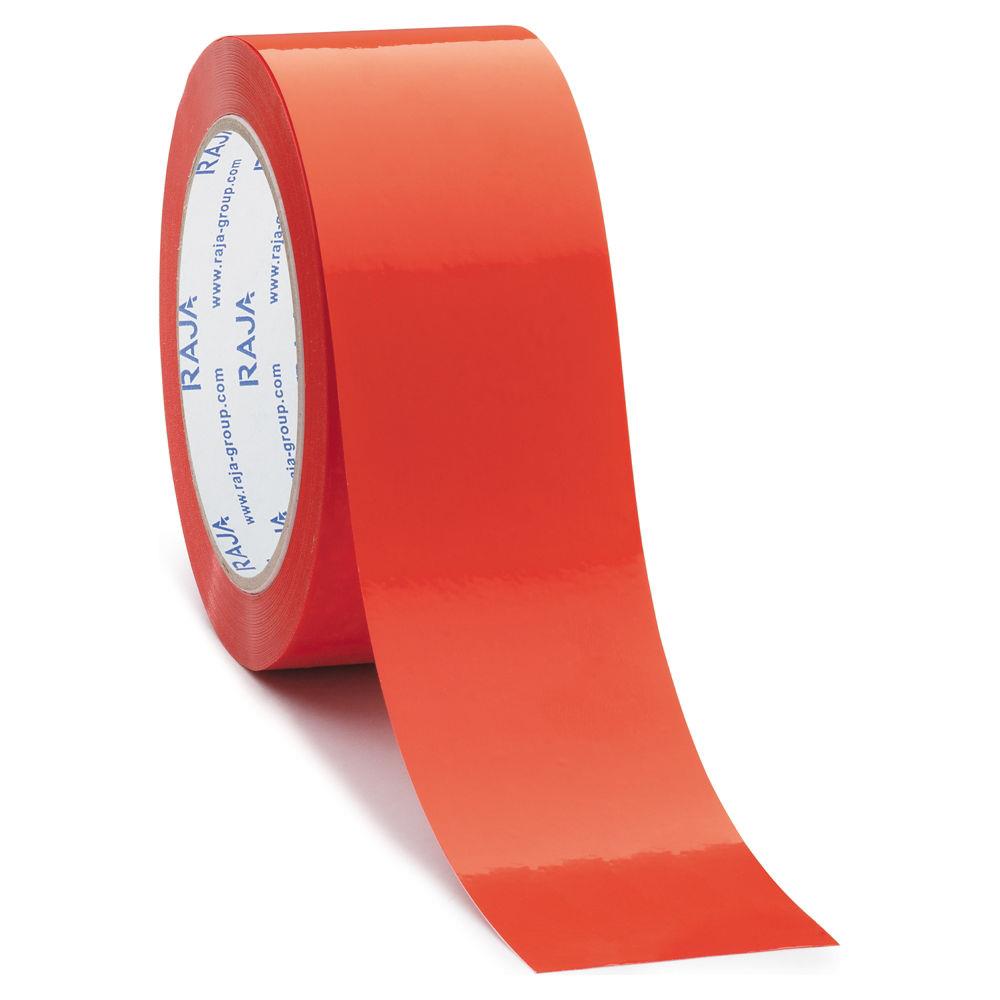 Ruban adhsif couleur rouge PVC Rsistant, 37 microns 50 mm x 66 m