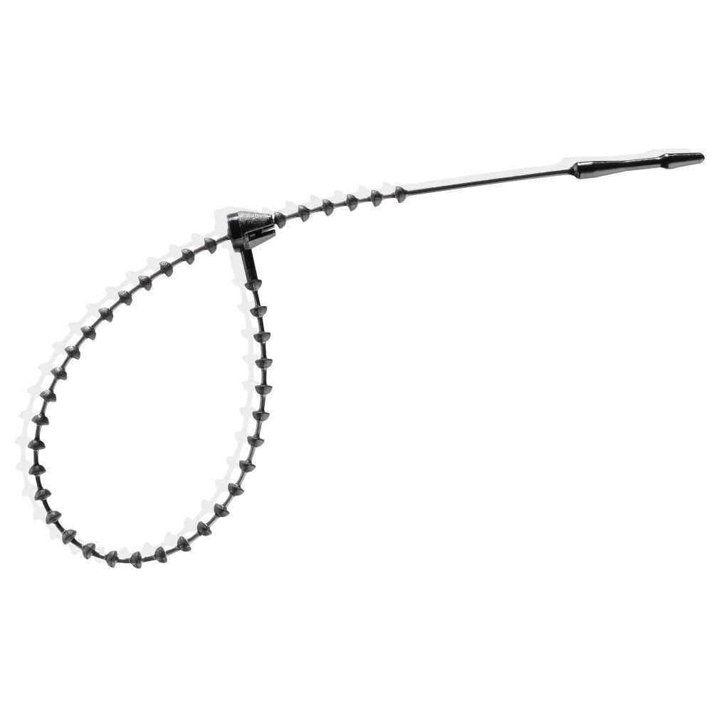 Attache cordon  serrage fixe noir 125 mm