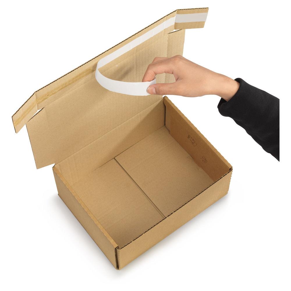 Bote postale carton brune avec fermeture adhsive  25x20x10 cm