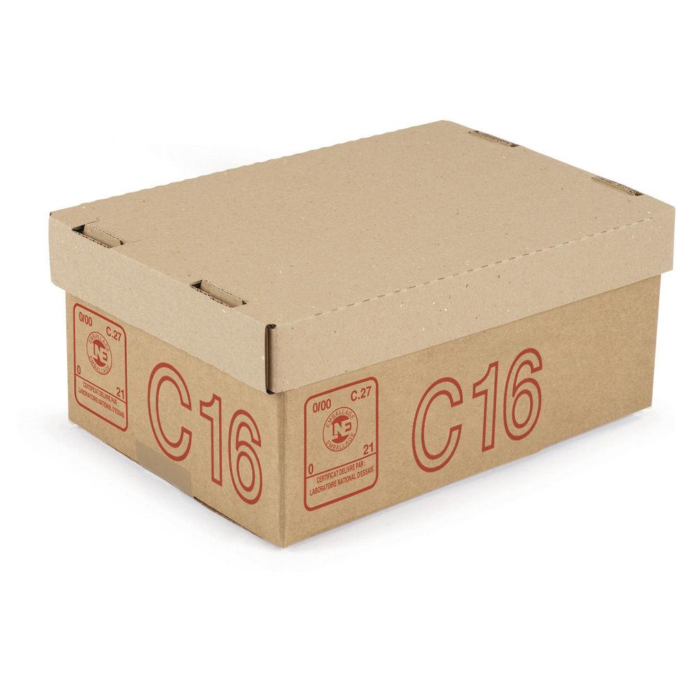 Caisse carton Galia C40 brune simple cannelure renforce 30x20x9 cm