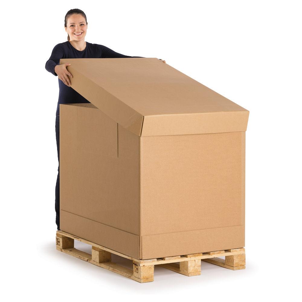 Container carton brun avec montage instantan 118x78x50 cm