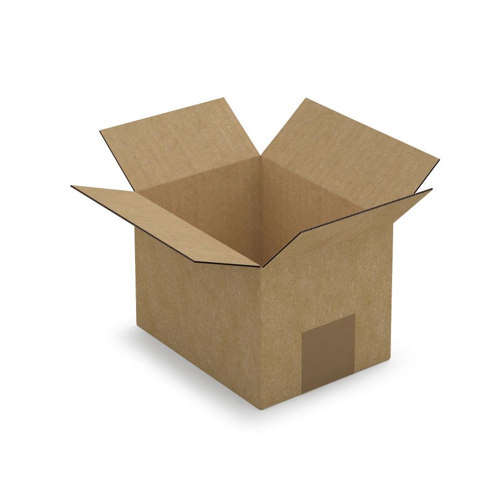 Caisse simple cannelure brune 16x12x11