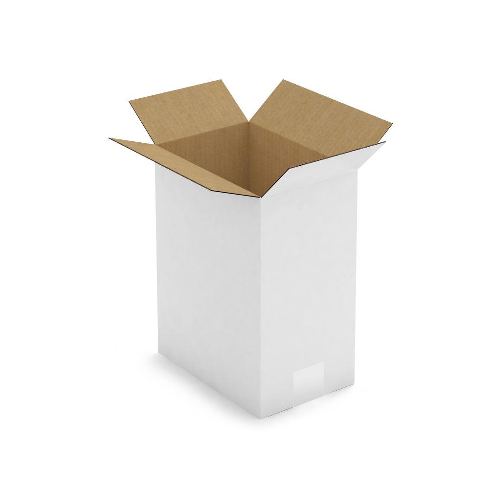 Caisse carton blanche simple cannelure 23x15,5x30 cm