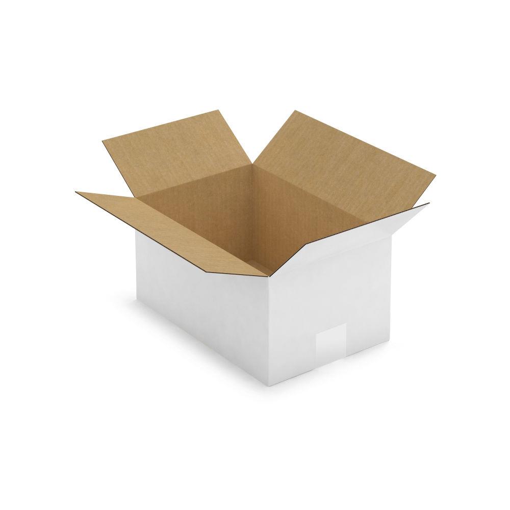 Caisse carton blanche simple cannelure 30x20x15 cm