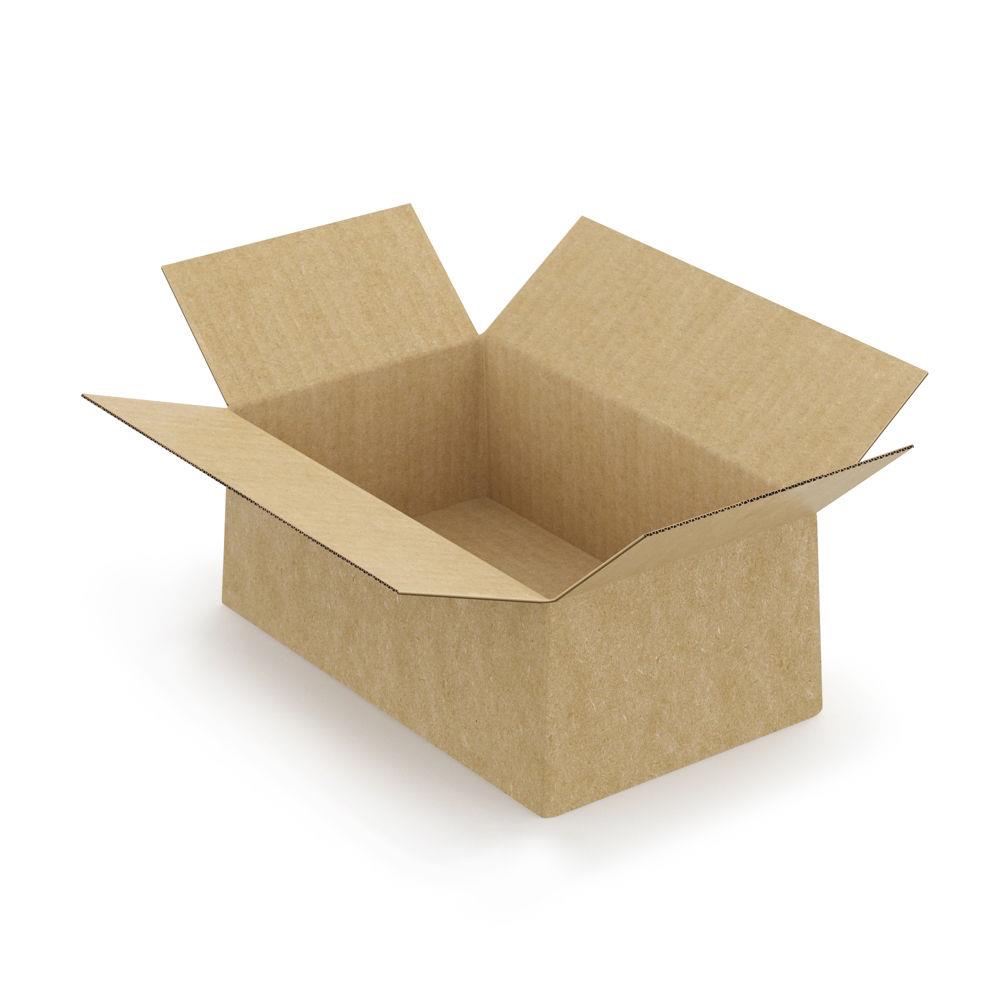 Caisse carton brune simple cannelure  montage instantan 20x15x10 cm