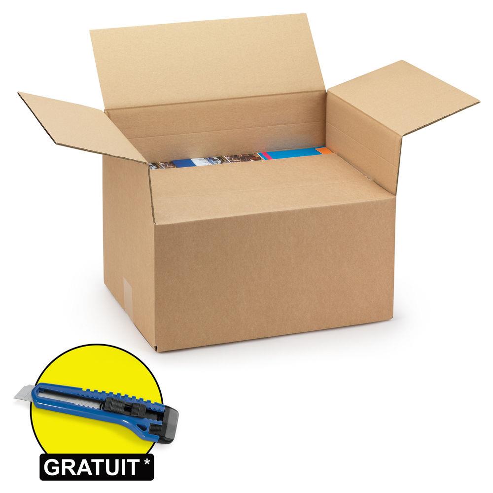Caisse carton brune  hauteur variable double cannelure 30x20x15/25 cm