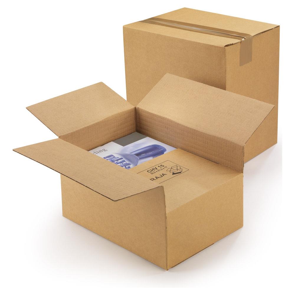 Caisse carton  hauteur variable et montage instantan simple cannelure 30,5x21,5x8/17 cm