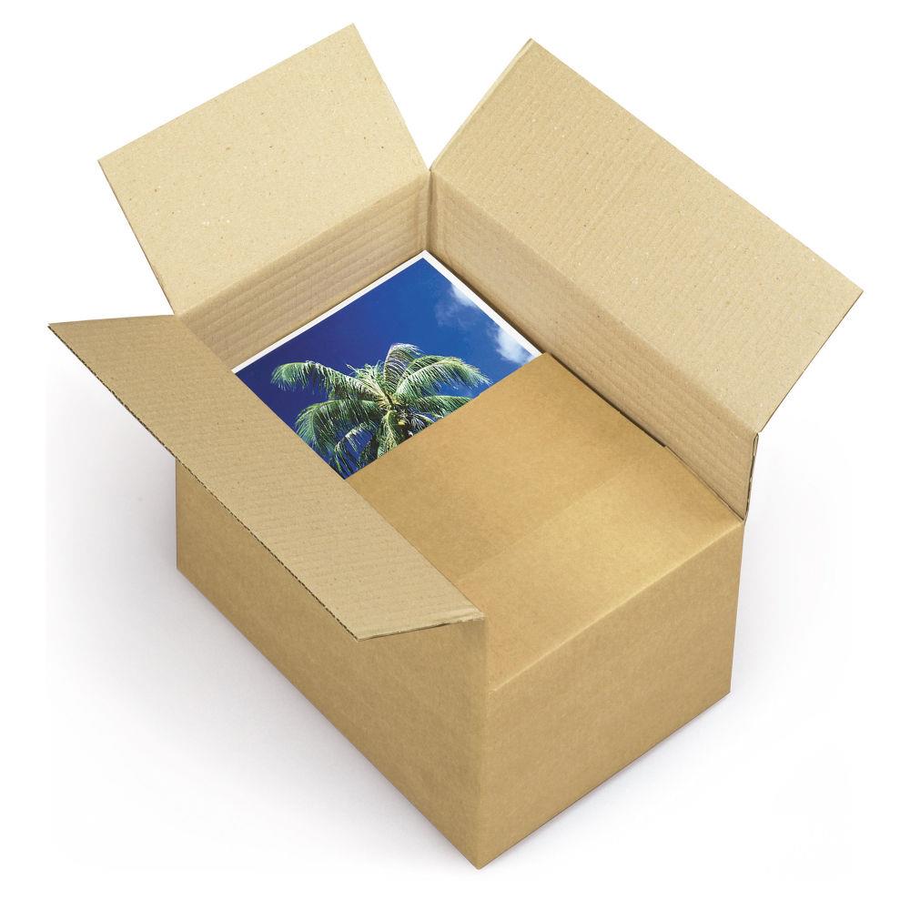 Caisse carton  hauteur variable et montage instantan double cannelure 40x25x22/30 cm