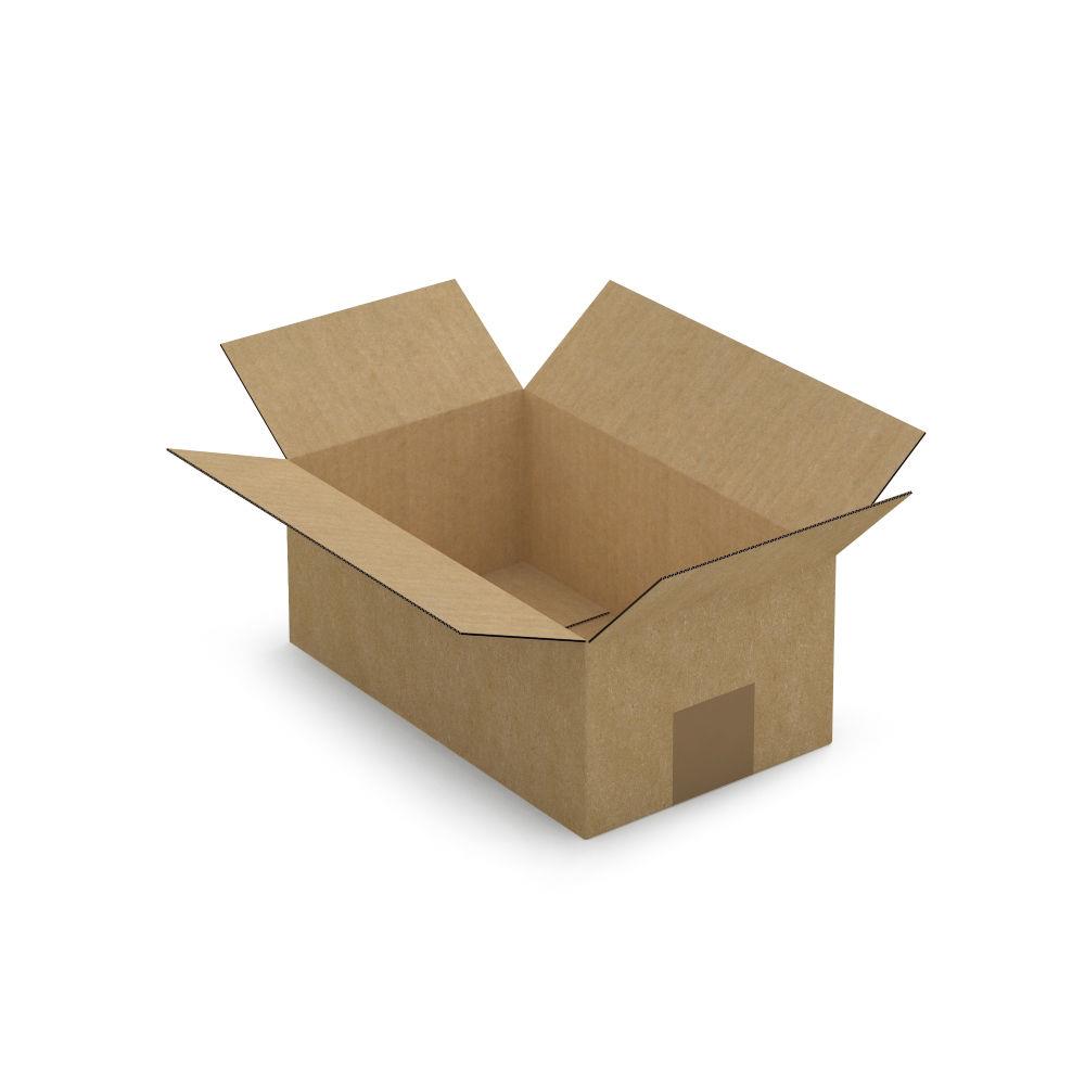 Caisse carton plate brune simple cannelure 25x15x10 cm