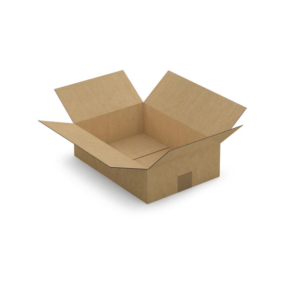 Caisse carton plate brune simple cannelure 35x25x10 cm