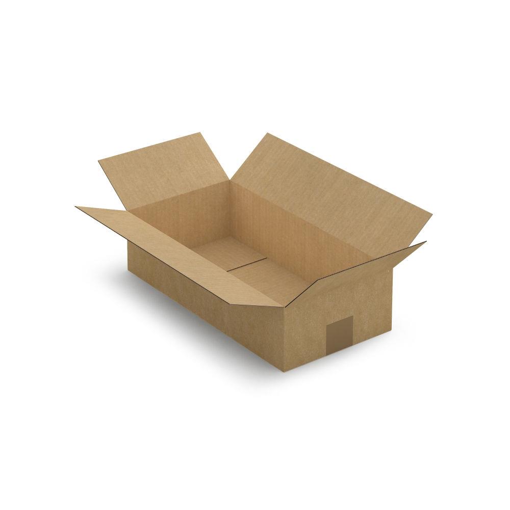 Caisse carton plate brune simple cannelure 40x20x10 cm