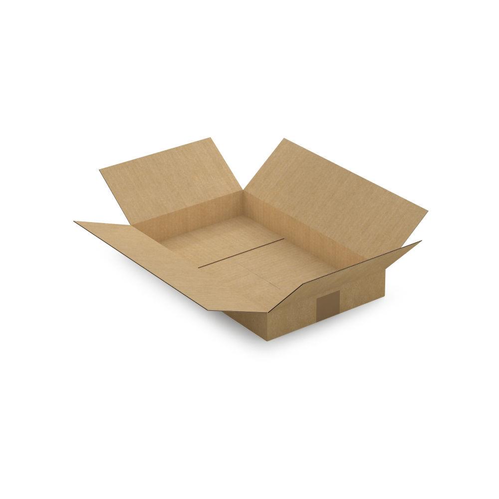 Caisse carton plate brune simple cannelure 40x25x15 cm