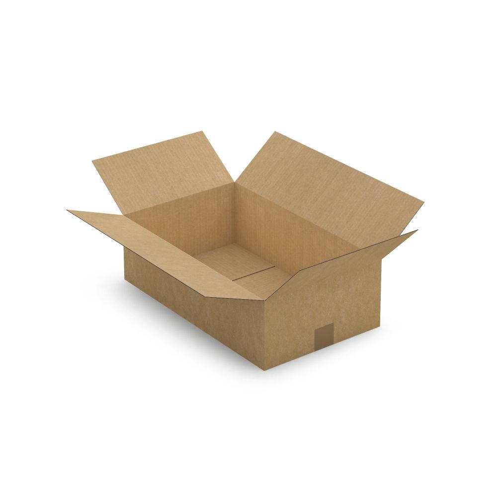 Caisse carton plate brune simple cannelure 50x30x15 cm