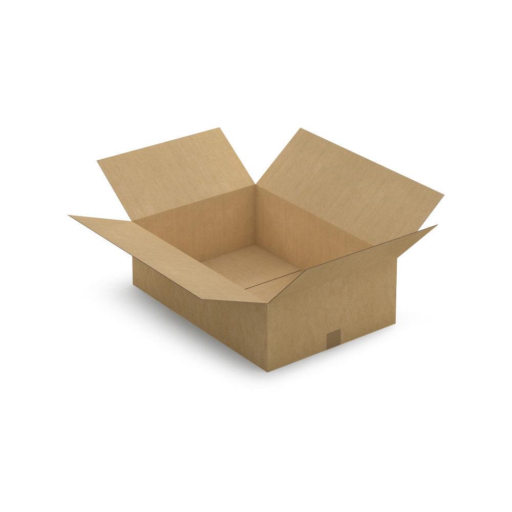 Caisse carton plate brune simple cannelure 65x45x20 cm