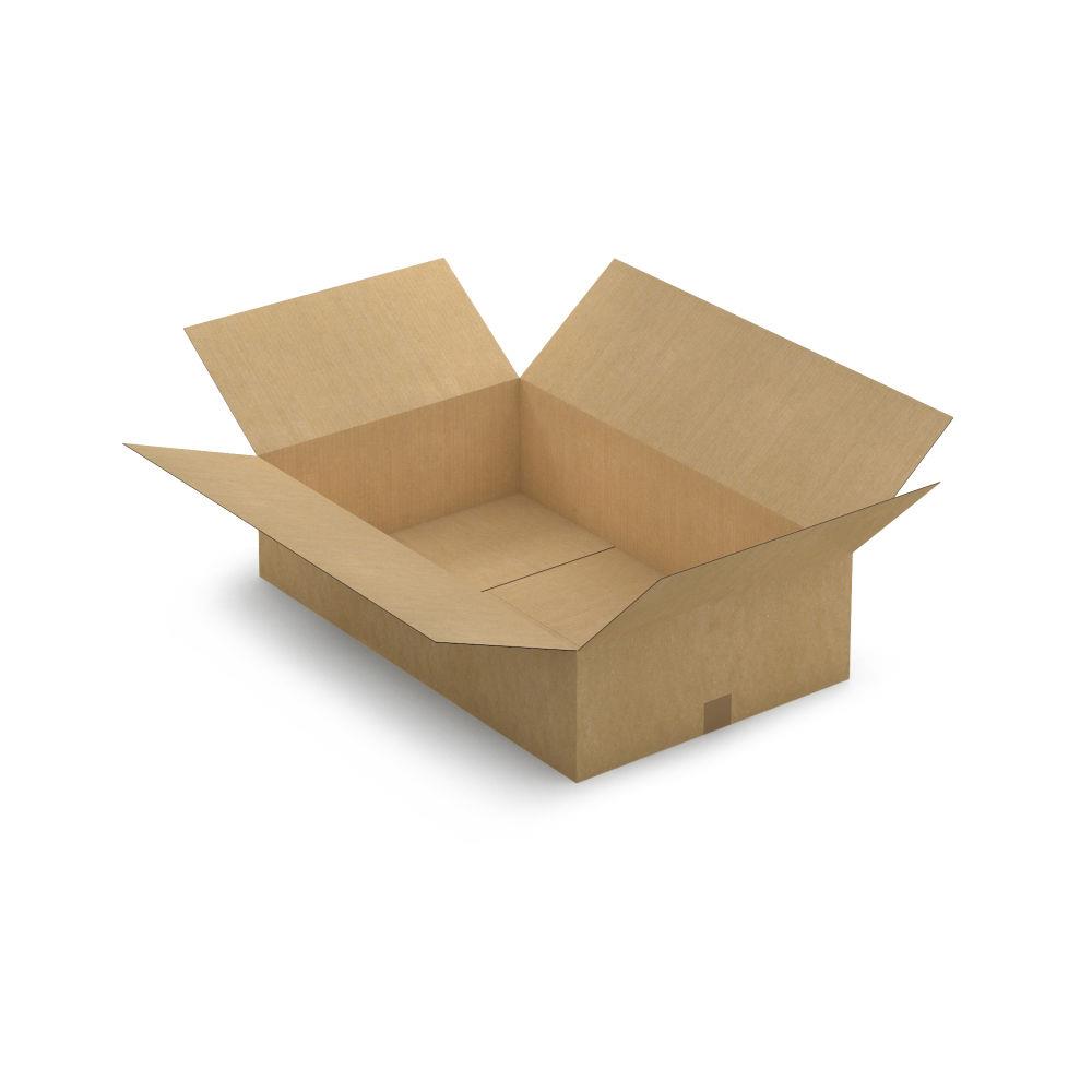 Caisse carton plate brune simple cannelure 80x50x20 cm